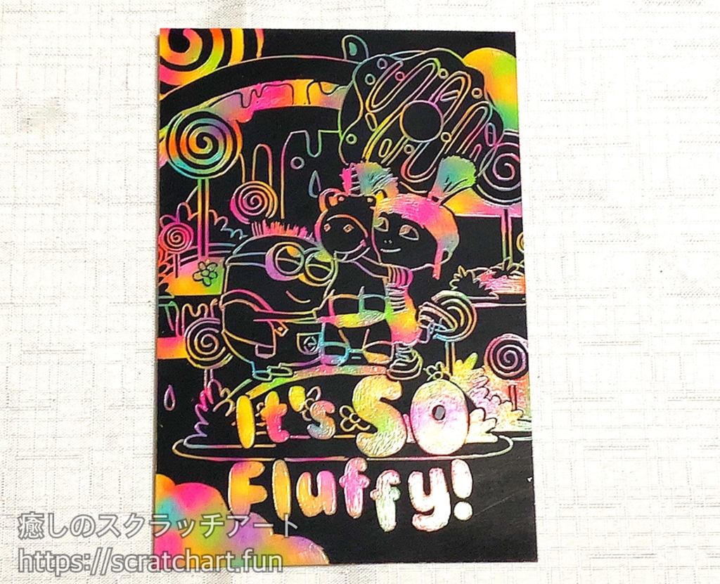 ミニのスクラッチアート「It's SO Fluffy!」フルカラーシート