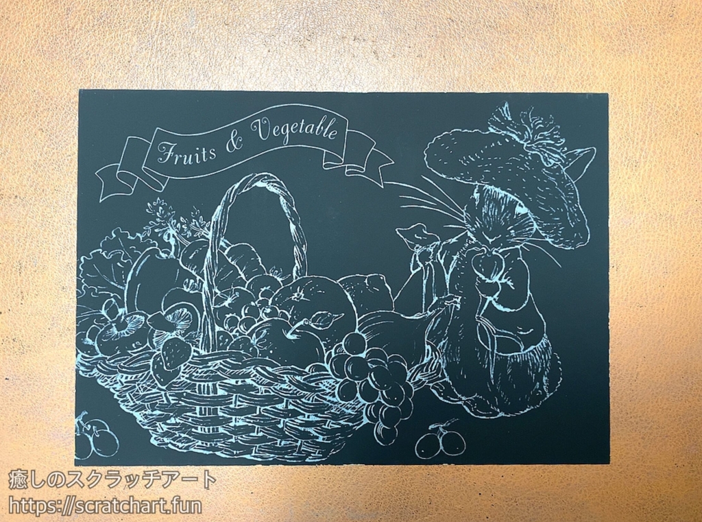 ピーターラビットのスクラッチアート「ベンジャミン・バニーとマグレガーさんの菜園」